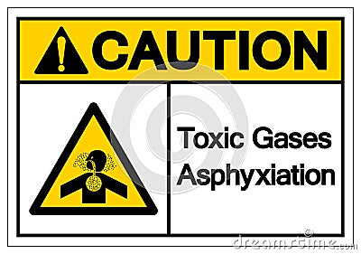 Caution Toxic Gases Asphyxiation Symbol Sign, Vector Illustration, Isolate On White Background Label .EPS10 Vector Illustration