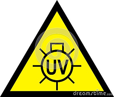 Caution, UV light Do Not Look. Warning Sign. Stock Photo