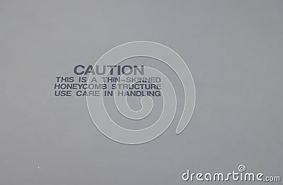 Caution Warning Sign On Fuselage And Wings Of Modern Jet Fighter Stock