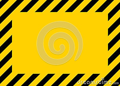 Caution, warning in yellow-black border. Warning tape of danger on construction area. Sign of hazard. Frame-background for safety Vector Illustration