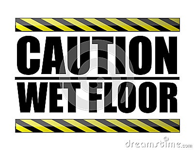 Caution wet floor Vector Illustration