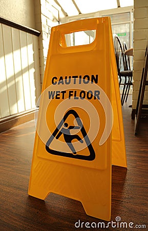 Caution Wet Floor Stock Photo