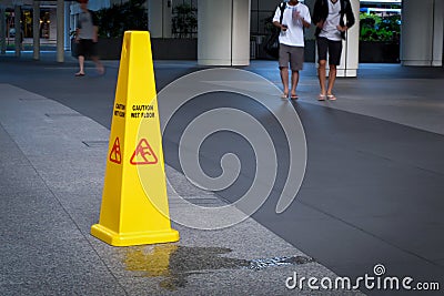 Caution wet floor Stock Photo