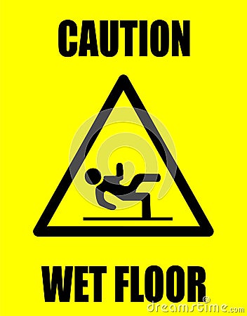 Caution wet floor Vector Illustration