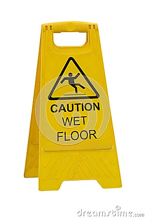 Caution wet floor sign Stock Photo