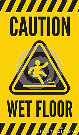 Caution wet floor Vector Illustration