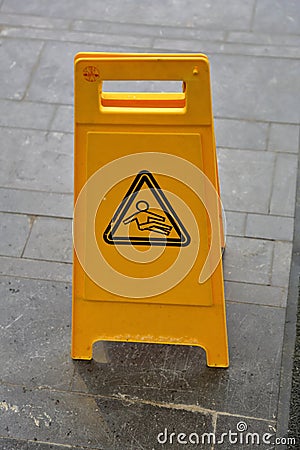 Caution wet floor Stock Photo