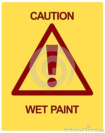 CAUTION wet paint Stock Photo