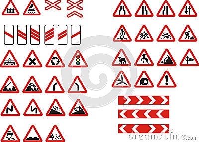 Cautionary road sign Vector Illustration