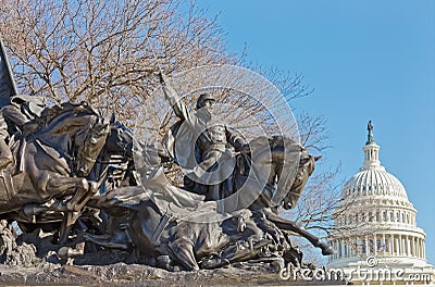 Cavalry Charge Statue Civil War Memorial Washington DC Editorial Stock Photo