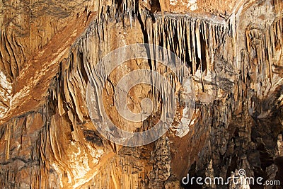 Cave, beautiful stalagmites, stalactites, minerals in Croatia photo Stock Photo