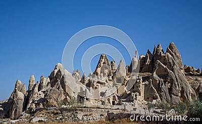 Cave city fortress in Cappadocia Stock Photo