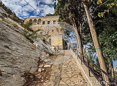 Cave of Elijah in Haifa, Israel Editorial Stock Photo