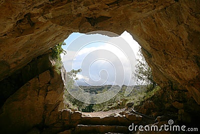 Cave exit Stock Photo