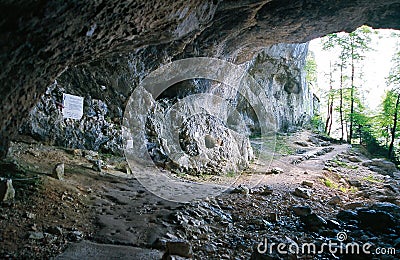 The cave of La Luire on the Vercors plateau, the cave of the Resistance Stock Photo