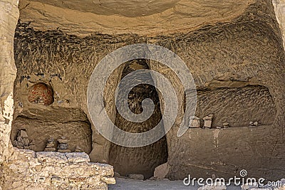 Cave in the Guge Dynasty Relics Scenic Area in Zhada County, Ali Prefecture, Tibet, China Stock Photo