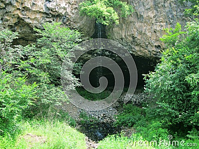 The cave hidden by Kim Il Sung during the Korean War escape Stock Photo