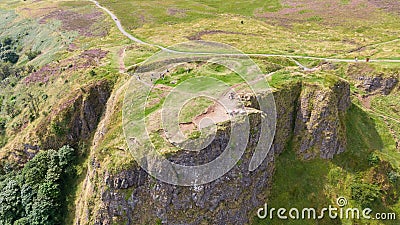 Cave Hill Belfast, Northern ireland. Aerial view on Cliffs. mountains and City Stock Photo