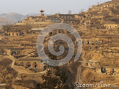 Cave house in north of Shanxi Province Stock Photo