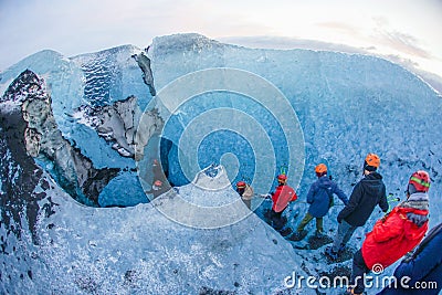 Cave of Iceland ice Vatnajokull Editorial Stock Photo