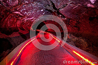 Cave in Lava Beds Stock Photo