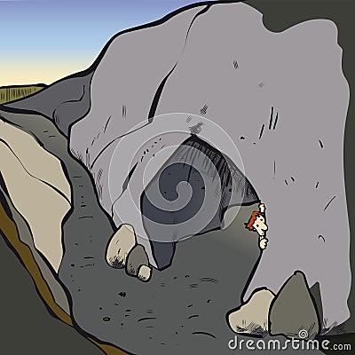 Cave man Vector Illustration