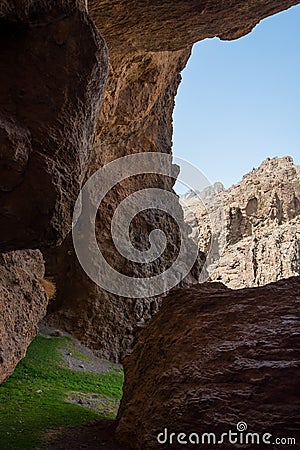 Cave in Morroco rocks Stock Photo
