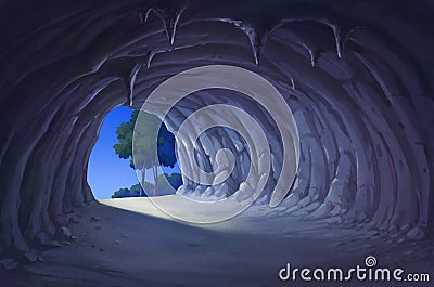 The cave at night Stock Photo