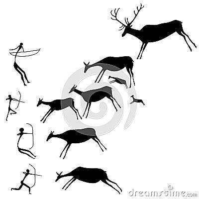 Cave painting Vector Illustration