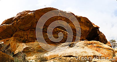 Cave paintings Laas Geel rock exterior, Hargeisa, Somalia Stock Photo
