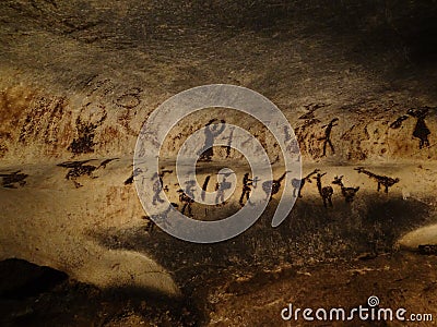 Cave paintings from prehistoric ages Stock Photo