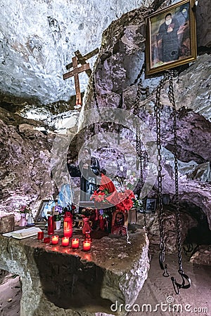 Cave in Qozhaya Monastery in Lebanon Editorial Stock Photo