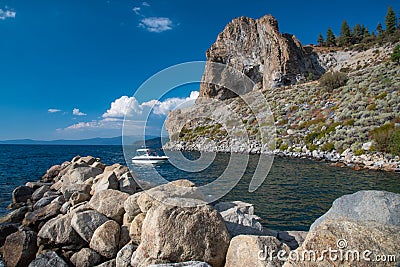 Boating at Cave Rock Stock Photo