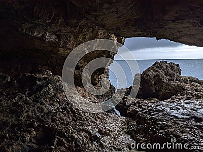 cave and the sea Stock Photo