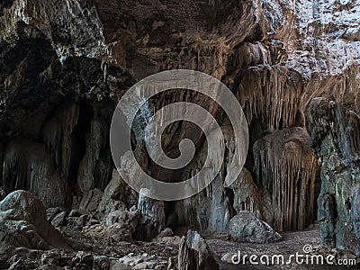 Cave and stalactite Stock Photo