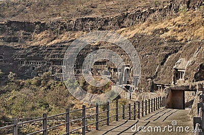 Cave temple complexes of Ajanta and Ellora Editorial Stock Photo