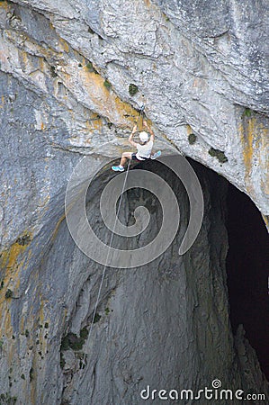 Cave and thrill seeker Editorial Stock Photo