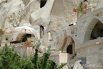 Cave-town in Cappadocia, Turkey Stock Photo