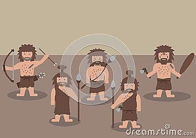 Caveman warrior flat graphic Vector Illustration