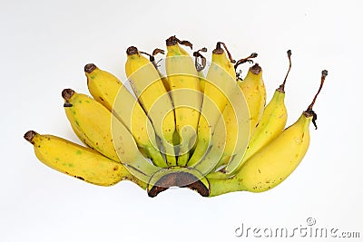 Cavendish banana on white Stock Photo