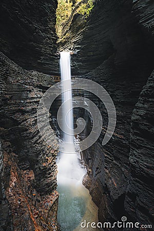 Cavern cascade in Watkins Glen gorge Stock Photo