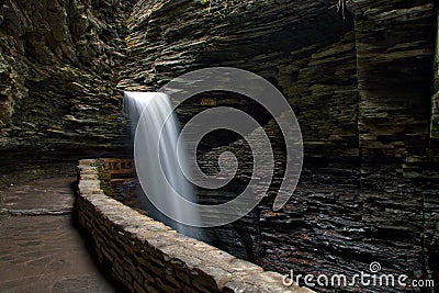 Cavern Waterfall in Watkins Glen State Park Stock Photo