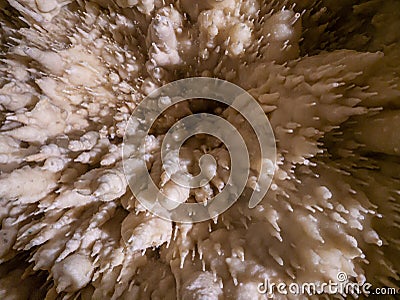 Caves of Diros or The Alepotrypa Cave is an archaeological site in the Mani region of the Peloponnese peninsula, Greece. Stock Photo