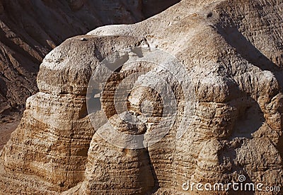 The caves of Qumran Stock Photo