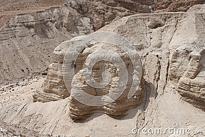 Caves at Qumran National Park, Israel Stock Photo