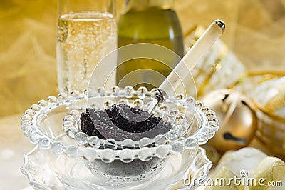 Caviar and champagne Stock Photo