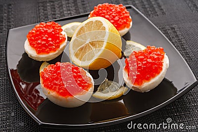 Caviar eggs Stock Photo