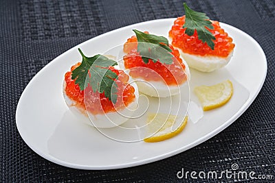 Caviar eggs Stock Photo