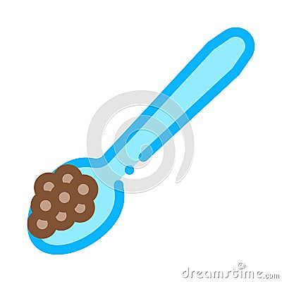 Caviar On Spoon Icon Vector Outline Illustration Vector Illustration