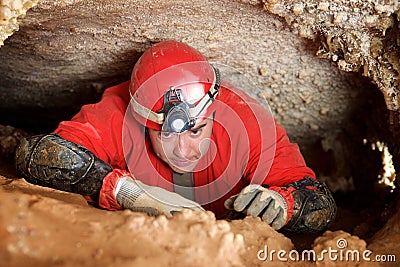 Caving in Spain Stock Photo